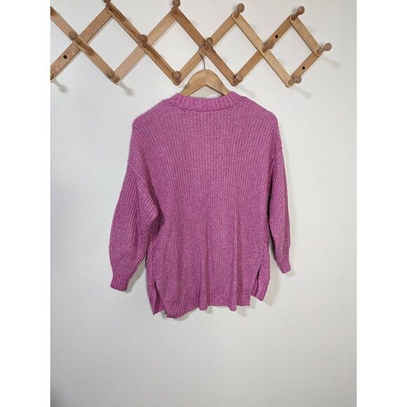 American Eagle Outfitters Pink Ribbed Knit Mock Neck Pullover Sweater - Size XS - Picture 4 of 7